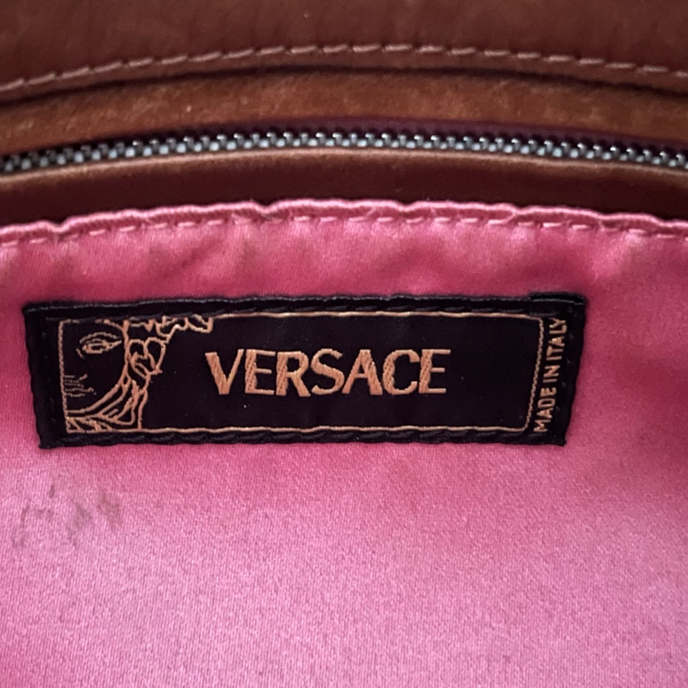 White Versace Embossed Monogram Shoulder Bag + Du… - image 6